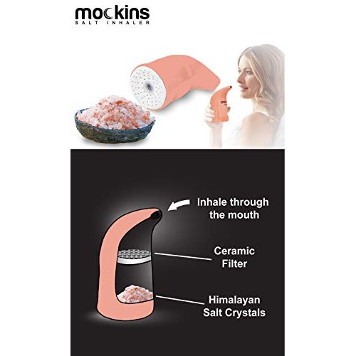 Mockins Easy to Use Ceramic Salt Inhaler and Includes Pure Himalayan Pink Sal...