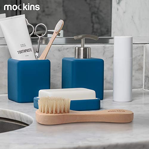 Mockins Natural Boar Body Brush Set with Detachable Cellulite Brush , Long Wo...