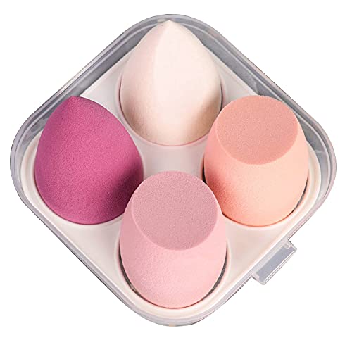 4 Pcs Makeup Sponge Set, Soft Sponge For Liquid Foundation, Creams, and Powde...