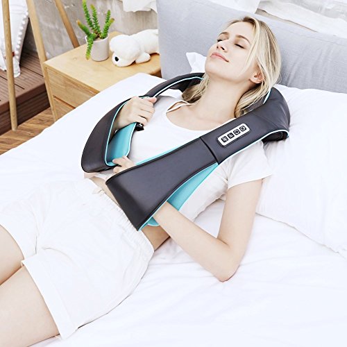 Shiatsu Back Shoulder and Neck Massager with Heat, Electric Deep Tissue 4D Kn...