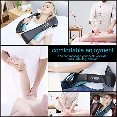 Shiatsu Back Shoulder and Neck Massager with Heat, Electric Deep Tissue 4D Kn...