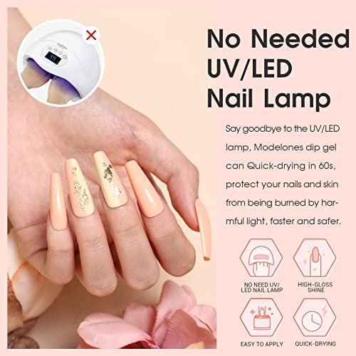 Modelones 4 Pcs 15ml Dip Powder Liquid Set with Base Coat / Top Coat / Activa...