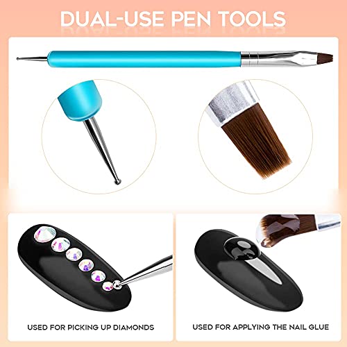 Modelones 5ml×2 Nail Art Rhinestone Glue Gel Wipe-Off Adhesive Resin Gems Jew...