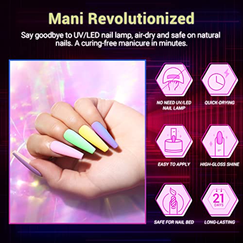 Modelones 6 Colors Dip Powder Nail Kit Starter, 12Pcs Neon Acrylic Dipping Po...
