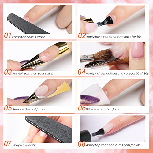 Modelones Builder Nail Gel - 2oz Clear Hard Gel for Nails, Nail Extension Gel...