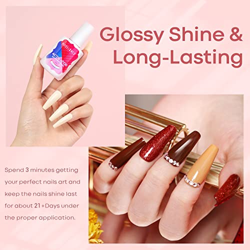 Modelones Dip Powder Liquid Set with 15ml 2 in 1 Base & Top Coat and Activato...