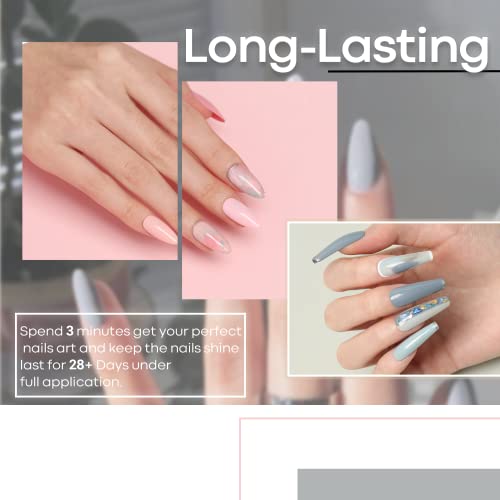 Modelones Gel Nail Polish Kit With 48W U V Light LED Nail Lamp, 6 Colors Nude...