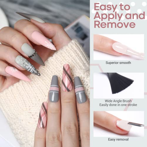 Modelones Gel Nail Polish Kit With 48W U V Light LED Nail Lamp, 6 Colors Nude...