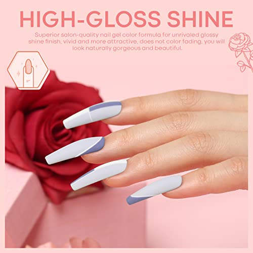 Modelones Gel Nail Polish Kit with Nail Lamp 6 Colors Fingernail Polish Porta...