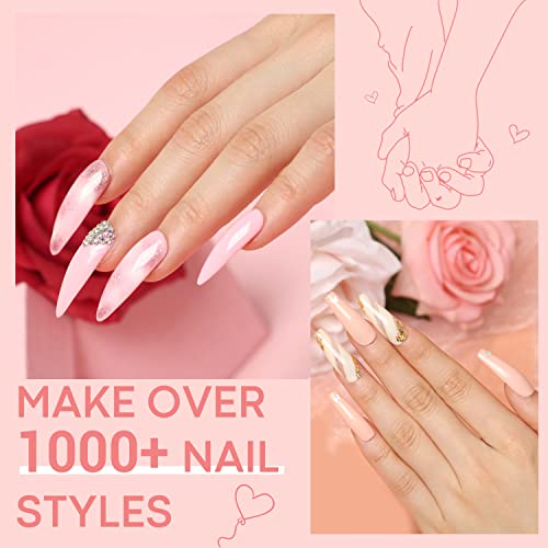 Modelones Gel Nail Polish Kit with Nail Lamp 6 Colors Fingernail Polish Porta...