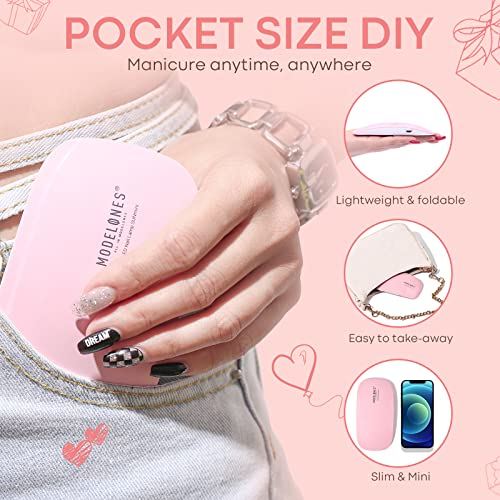 Modelones Gel Nail Polish Kit with Nail Lamp 6 Colors Fingernail Polish Porta...