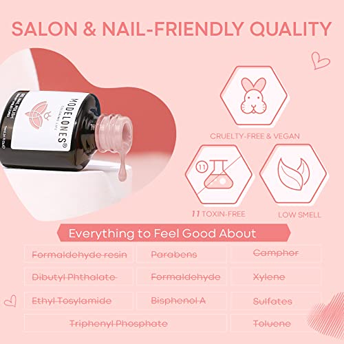 Modelones Gel Nail Polish Kit with Nail Lamp 6 Colors Fingernail Polish Porta...