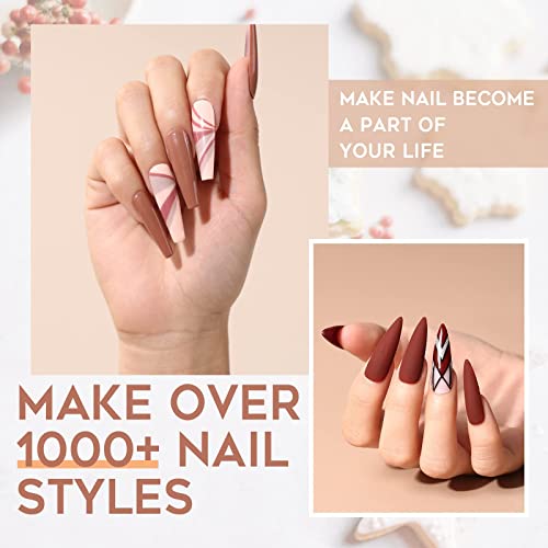 Modelones Gel Nail Polish Kit with U V Light 48W Nail Dryer 7 Nude Colors Gel...