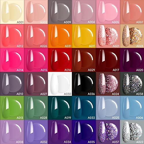 Modelones Gel Nail Polish Set, 36 Pcs Colors 7ML Spring All Seasons Holiday G...