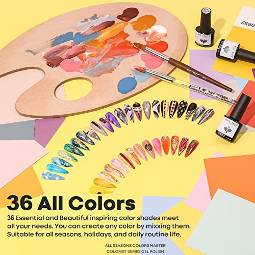Modelones Gel Nail Polish Set, 36 Pcs Colors 7ML Spring All Seasons Holiday G...
