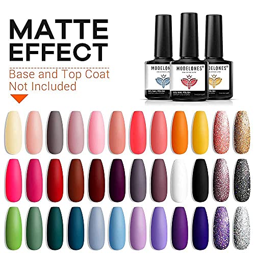 Modelones Gel Nail Polish Set, 36 Pcs Colors 7ML Spring All Seasons Holiday G...