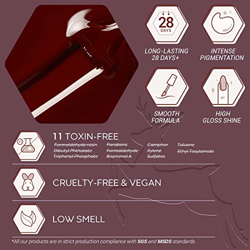 Modelones Gel Nail Polish Set, 6 Colors Burgundy Red Brown Gel Polish Set Cha...