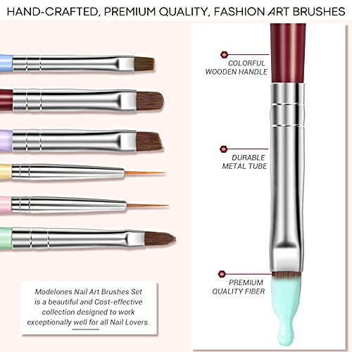 Modelones Nail Art Brushes Set, Nail Art Design Pen Painting Tools with Nail ...