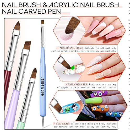 Modelones Nail Art Brushes Set, Nail Art Design Pen Painting Tools with Nail ...