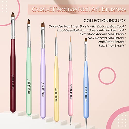Modelones Nail Art Brushes Set, Nail Art Design Pen Painting Tools with Nail ...