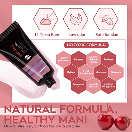 Modelones Poly Extension Gel Nail Kit - 6 Colors with 48W Nail Lamp Slip Solu...