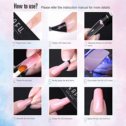 Modelones Poly Extension Gel Nail Kit, Poly Nail Gel Kit with 36W Nail Lamp S...