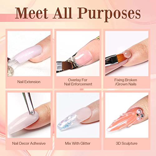 Modelones Poly Nail Gel Kit 30ml 2PCS With Slip Solution Extension Builder En...