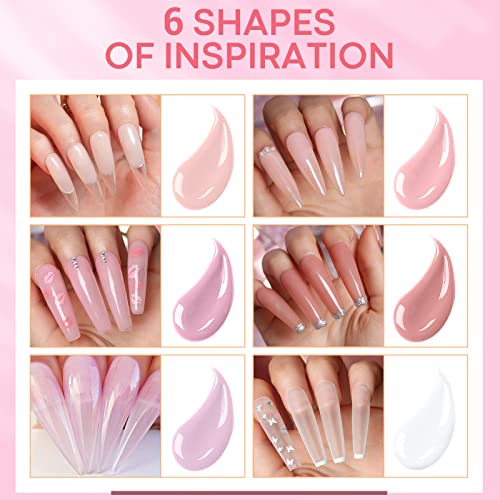 Modelones Poly Nail Gel Kit- 6 Colors Enhancement Nail Extension Gel Kit with...