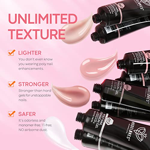 Modelones Poly Nail Gel Kit- 6 Colors Enhancement Nail Extension Gel Kit with...
