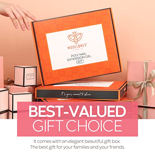 Modelones Poly Nail Gel Kit- 6 Colors Enhancement Nail Extension Gel Kit with...