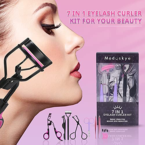 Eyelash Curler, Moduskye 7 in 1 Lash Curler Kit with Refill Pads, Partial Cur...