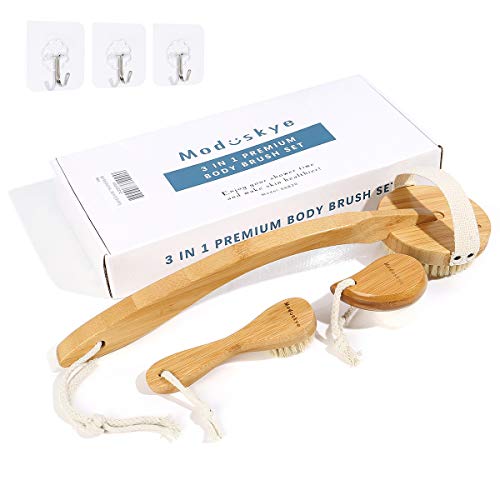 Shower Brush, Moduskye Back Brush with Long Curved Detachable Handle, Bath Bo...