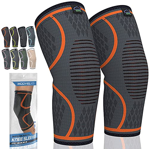 MODVEL 2 Pack Knee Brace | Knee Compression Sleeve for Men & Women | Knee Sup...