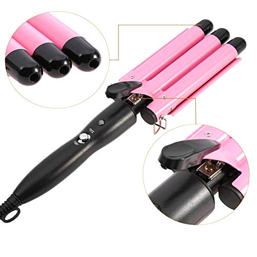 Hair Curling Iron 1 inch 3 Barrel Hair Crimper Ceramic Two Gear Temperature C...