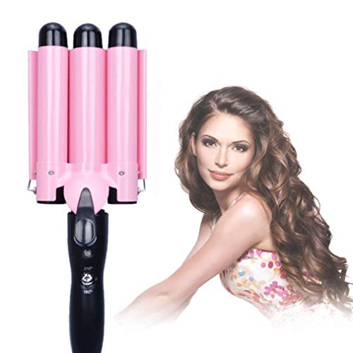 Hair Curling Iron 1 inch 3 Barrel Hair Crimper Ceramic Two Gear Temperature C...