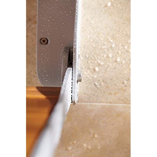 Moen DN7110 Home Care Wall Mounted Teak Wood Aluminum Folding Shower Seat, Ch...