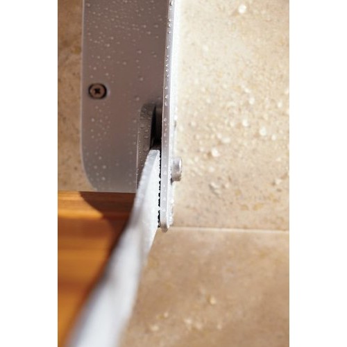 Moen DN7110 Home Care Wall Mounted Teak Wood Aluminum Folding Shower Seat, Ch...