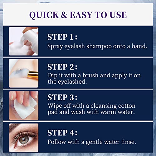 MOHOPE Eyelash Extension Cleanser Eyelid Foaming Cleanser Lash Foam Shampoo f...