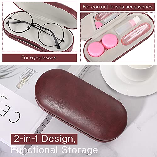MoKo 2 in 1 Glasses Case and Contact Lens Case, Double Sided Portable Travel ...