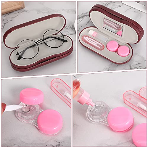 MoKo 2 in 1 Glasses Case and Contact Lens Case, Double Sided Portable Travel ...