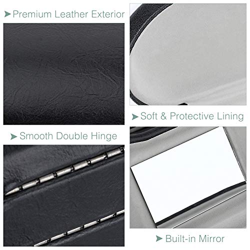 MoKo Double Eyeglass Case, Contact Lens Case with Mirror Tweezers Remover, 2 ...