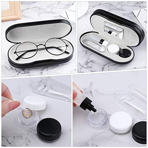 MoKo Double Eyeglass Case, Contact Lens Case with Mirror Tweezers Remover, 2 ...