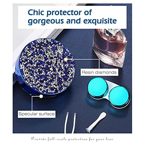 MoKo Glitter Contact Lens Case, Mini Cute Sparkle Portable Travel Eyewear Box...