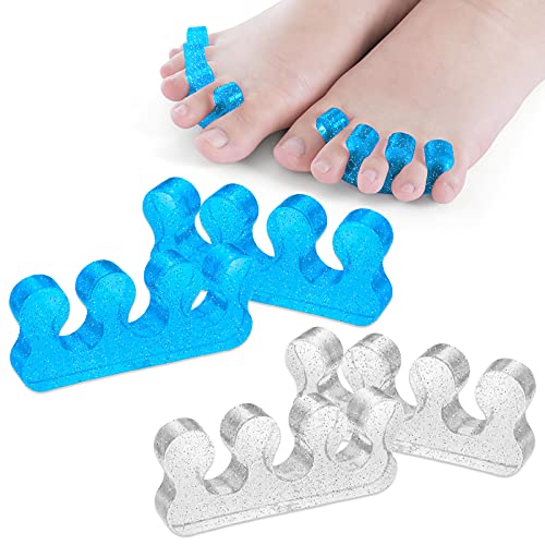 Molain 4 Pack Silicone Toe Separator for Feet, Gel Nail Polish Toe Spacers fo...