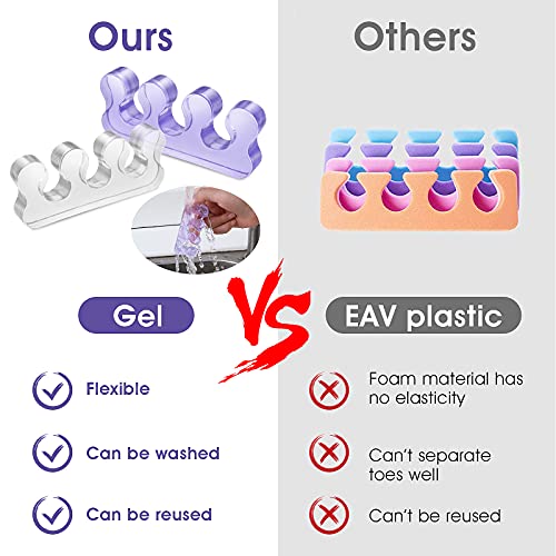 Molain 4Pcs Toe Separators Pedicure,Pedicure Toe Separators,Repeatable Washab...