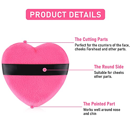 Molain Heart Shape Makeup Blendiful Puffs, 4PCS Cotton Powder Puff, Makeup To...