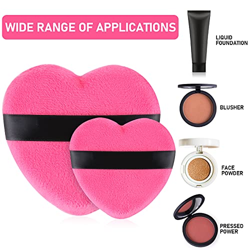 Molain Heart Shape Makeup Blendiful Puffs, 4PCS Cotton Powder Puff, Makeup To...