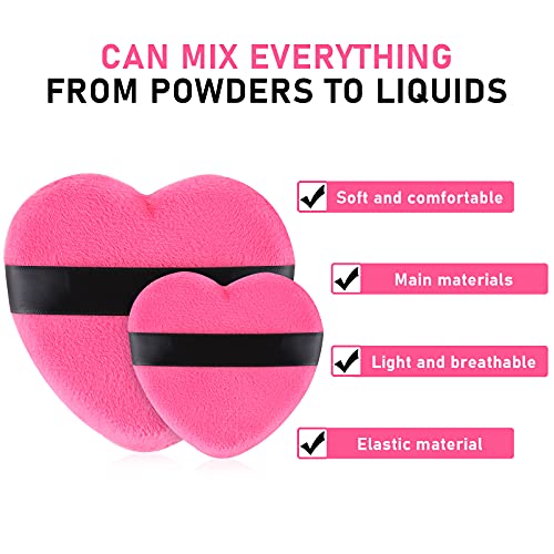 Molain Heart Shape Makeup Blendiful Puffs, 4PCS Cotton Powder Puff, Makeup To...