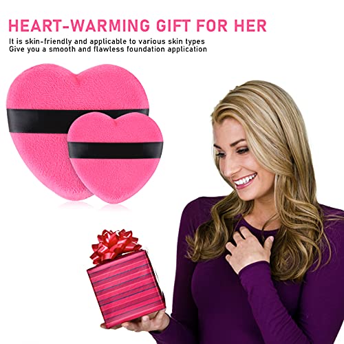 Molain Heart Shape Makeup Blendiful Puffs, 4PCS Cotton Powder Puff, Makeup To...