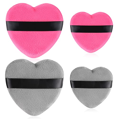 Molain Heart Shape Makeup Blendiful Puffs, 4PCS Cotton Powder Puff, Makeup To...